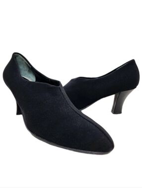 THIERRY RABOTIN Ria Stretch Fabric Pumps Sz 42/11 Black Microfiber Made In Italy